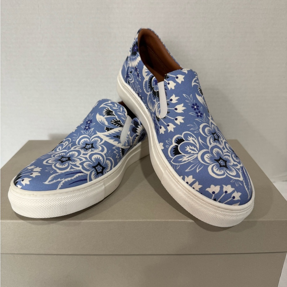 Etro Floral Blue Slip-On Sneakers